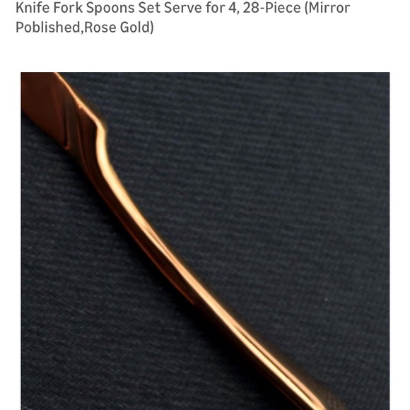Elegant Rose Gold Flatware Set - 28-Piece - Picture 12 of 13